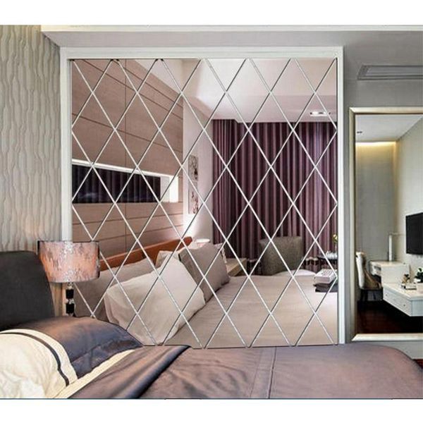 

wallpapers diamond mirror wall stickers 3d diy self-adhesive living room bedroom decor acrylic decal art film tiles