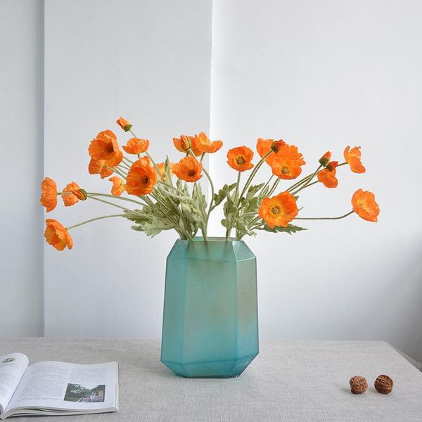 

artificial flowers 6 pieces of poppy home decoration window wedding pos fresh silk decorative & wreaths
