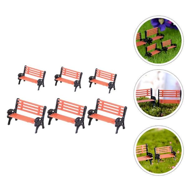 

chair covers 6pcs miniature park benches kids pretend ornament doll home chairs
