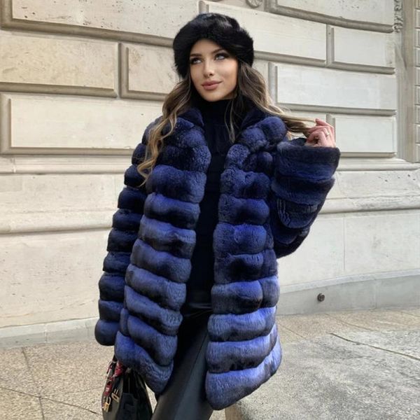 

women's fur & faux royal blue real rex coats women medium length stand collar genuine coat winter female outwear luxury, Black