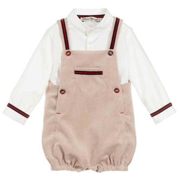 2 шт. Baby Boys Boutique Одежда Одежда Осенние Детские Одежда Костюм Детские Длинные Рукава Белая Рубашка + Брюки Младенческие Испанские Настройки 210615