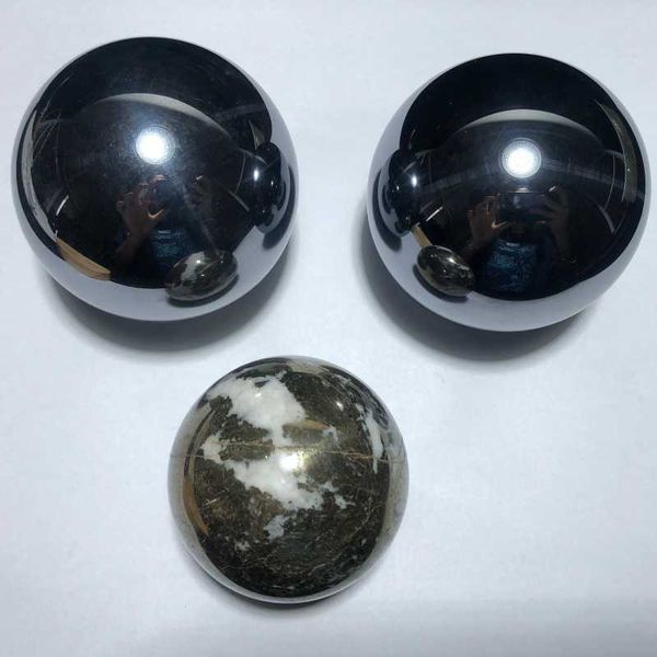

decorative objects & figurines natural hematite and pyrite hand-polished sphere chakra healing reiki crystal home decoration stone handicraf
