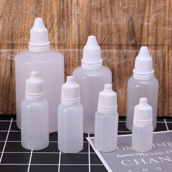 

storage bottles & jars 5-100ml empty plastic squeezable dropper eye liquid container
