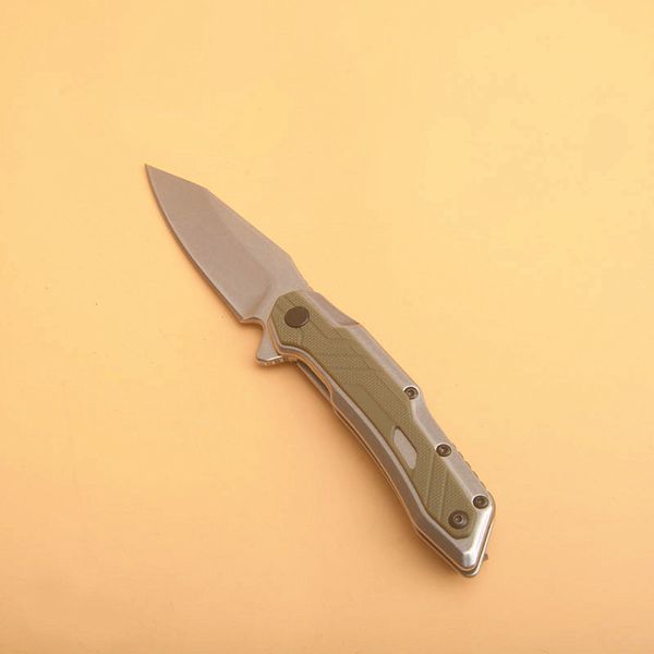 Coltello pieghevole Flipper 1369 spedito velocemente 8Cr13Mov Stone Wash Blade Alluminio aeronautico + G10 Coltelli tascabili EDC con cuscinetti a sfera con impugnatura con scatola al minuto