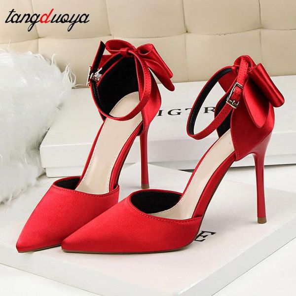 

women pumps high heels woman shoes heel ladies bow dress, Black