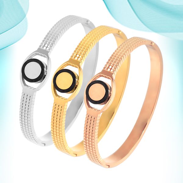

2021 roman numeral plate bangle simple non-snap bangles with creative design for women girls party gifts making supplies fashion bracelets, Black
