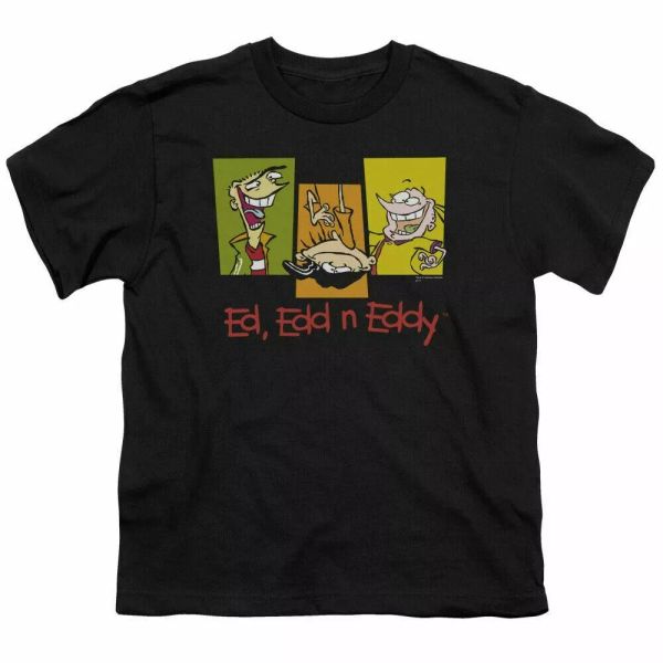 

ed, edd n eddy 3 eds kids youth t shirt licensed cartoon tee black, White;black