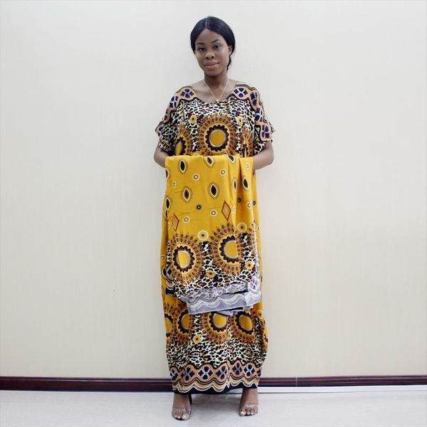 

bohemian traditional print loose african womens cami dress autumn fashion with scarf, White