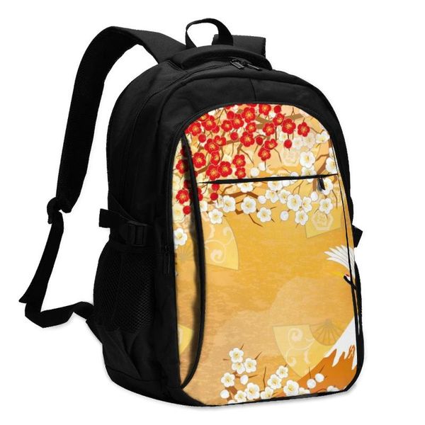 

backpack usb charge women beautiful japan kimono student letters print school bag teenager girls