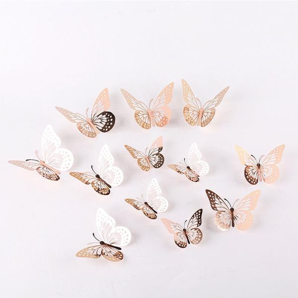 

wall stickers hollow butterfly 3d imitation metal decoration home stereo sticker