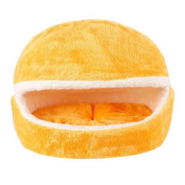 

[burger kitten bed] removable and washable cat bed kennel winter warm small dog sofa house cushion pet products beds & furniture