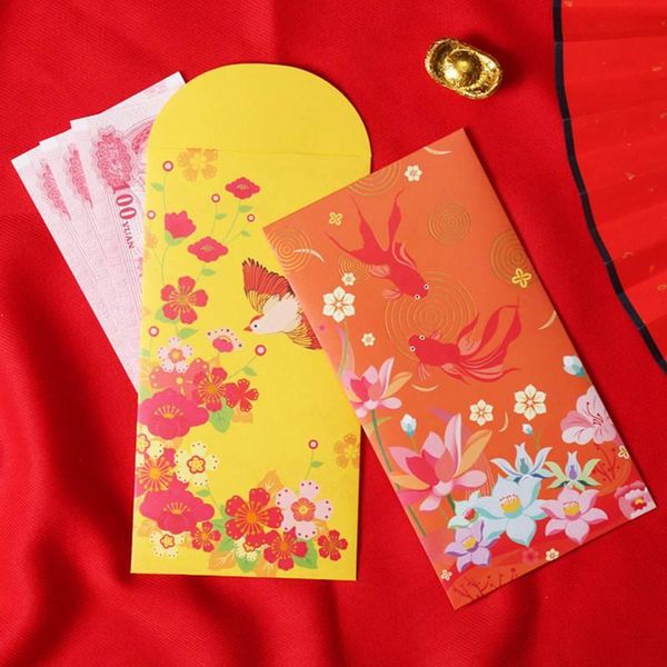 

gift wrap 8pcs flower and bird printed red packet literary year's wedding envelopes spring festival lucky