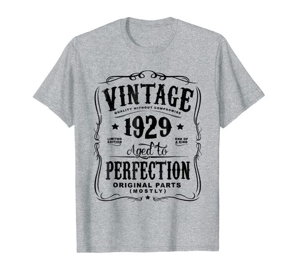 

vintage made in 1929 t-shirt 89th birthday gift (ml), White;black