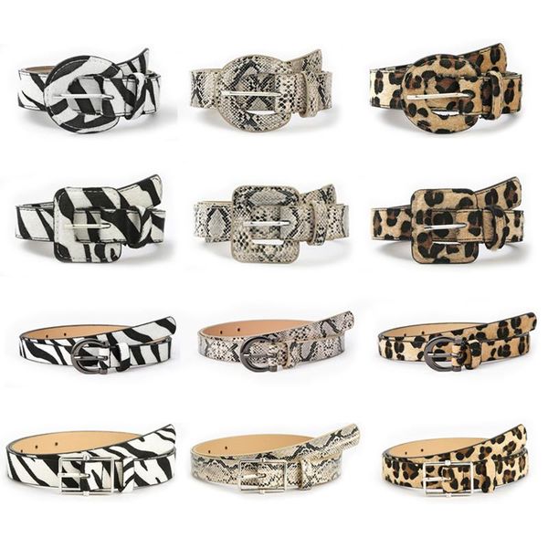 

belts women snake belt leopard pattern leather pin buckle waist strap ladies dress corset girdle female jeans waistband, Black;brown