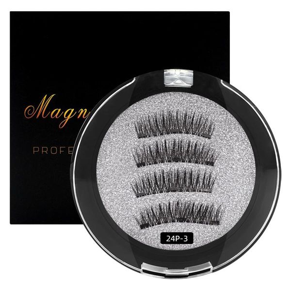 

false eyelashes 3d magnetic with 3 magnets, handmade mink eyelashes, reusable extended