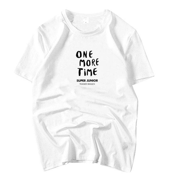 

women's t-shirt arrival super junior one more time same printing o neck t shirt summer kpop short sleeve loose, White