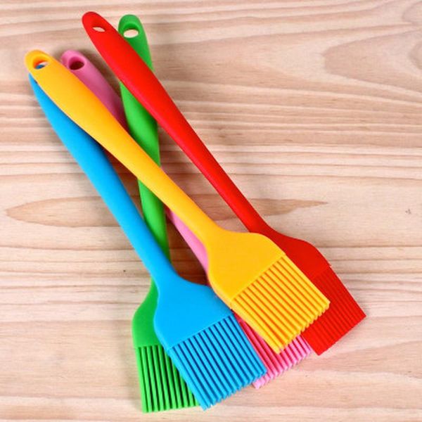 

tools & accessories 1pcs silicone bbq oil brush basting diy cake bread butter baking brushes kitchen cooking barbecue
