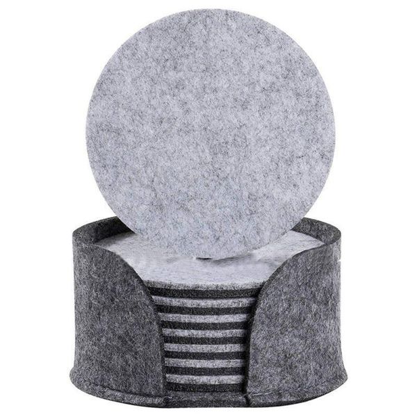 

mats & pads 10pcs drink coasters felt pad for table decoration set tool with holder round cup mat