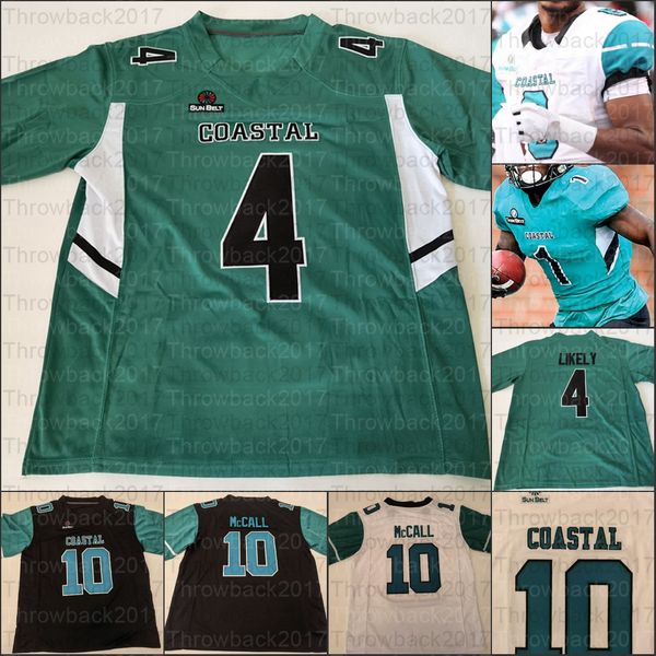 

custom coastal carolina chanticleers college football jerseys grayson mccall cj marable jaivon heiligh isaiah likely silas kelly c.j., Black