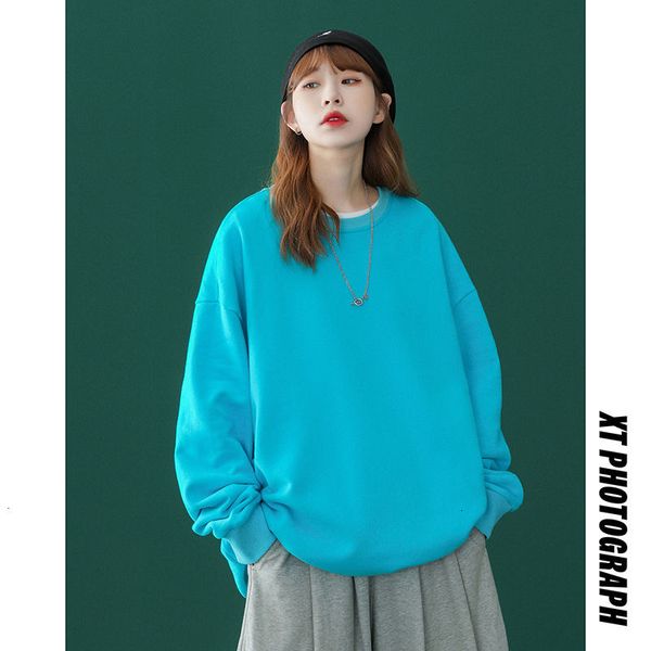 

women's hoodies & sweatshirts privathinker - women's casual loose sweatshirt, korean harajuku style sweater, autumn basic large-si, Black