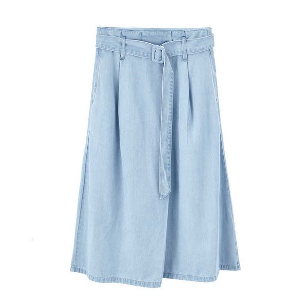 

skirts skirt summer lyocell letter belt literary leisure denim skirt tj4v, Black