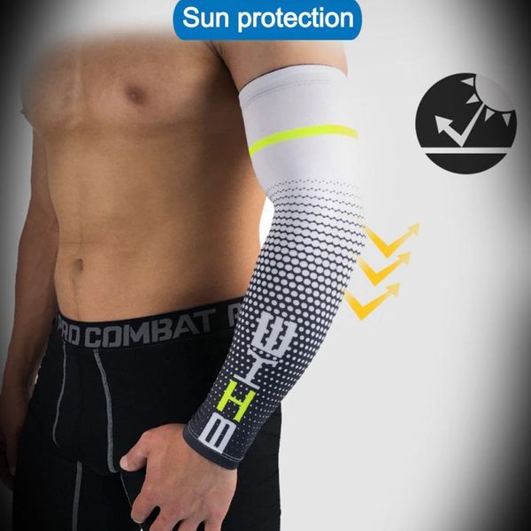 

basketball arm sleeve armguards quick dry uv protectin running elbow support warmers fitness pad cycling & knee pads, Black;gray
