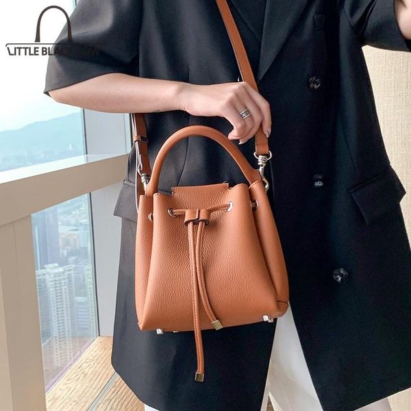 

evening bags high capacity handbag quality fashion women bucket bag soft leather daily casual single crossbody brand ladies shoulder