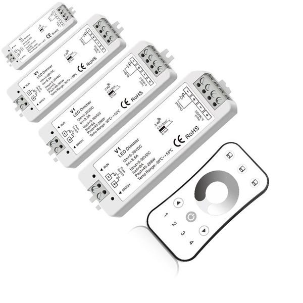 

new led strip dimmer 4 zone rf wireless remote r6 constant voltage receiver v1 12v 24v led 3528 single color string switch