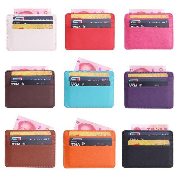 

wallets men's leather thin wallet id money slim holder pocket organizer, Red;black