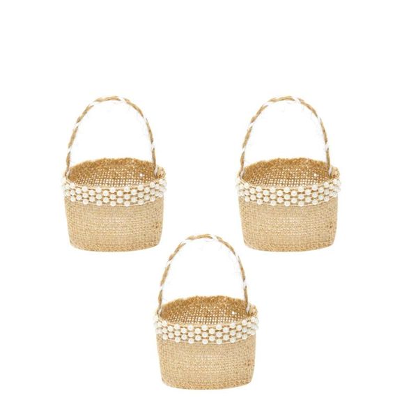 

gift wrap 4pcs romantic linen bag wedding party candy holder flower basket storage