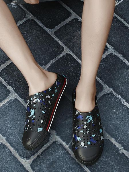 

sandals men casual shoes summer light breathable beach native hollow chaussure homme slipper, Black