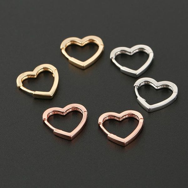 

hoop & huggie fashion gold silver color carving heart earring ear loop for women ring drop party gift jewelry accessories, Golden;silver