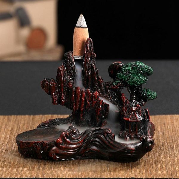

fragrance lamps creative tower incense ceramic burner holder backflow censer resin smoke reflux