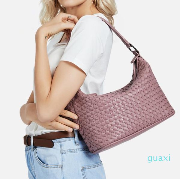 

evening bags wild handbag ladies solid leather one-shoulder woven handbags