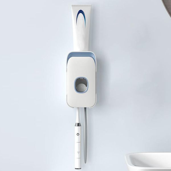 

toothbrush holders 2-in-1 automatic toothpaste dispenser holder suction wall mounted hands squeezer l23