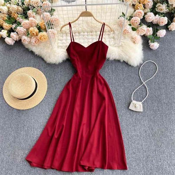 

women fashion seaside holiday hollowed halter slim beach a-line dress solid color sleeveless vestidos de mujer s351 210527, Black;gray