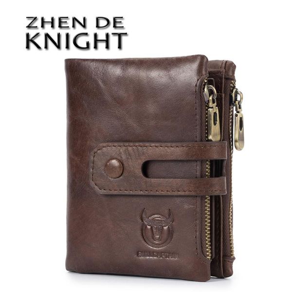 

wallets genuine leather men's wallet man zipper coin purse brand male credit&id multifunctional, Red;black