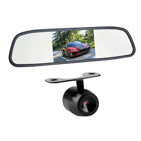 

car video 4.3" 4.3 inch tft lcd color rear view mirror monitor dvd player audio auto for reverse camera