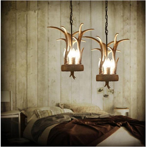 

pendant lamps personality simple and creative retro living toom bar restaurant antler chandelier