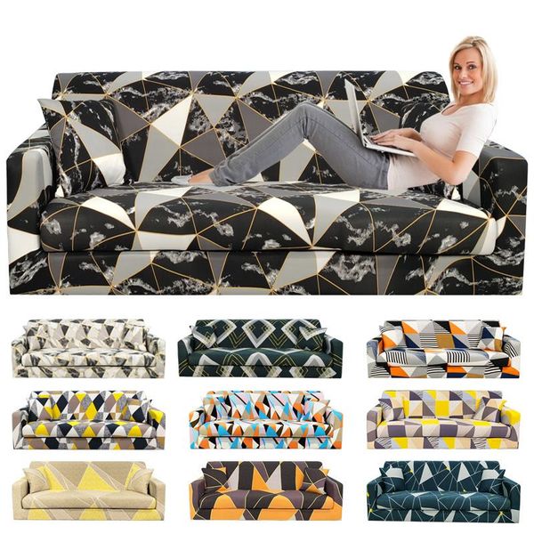 

chair covers stretch corner sofa cover for living room geometric printing sectional slipcover elastic home decor 1/2/3/4 seat l shape
