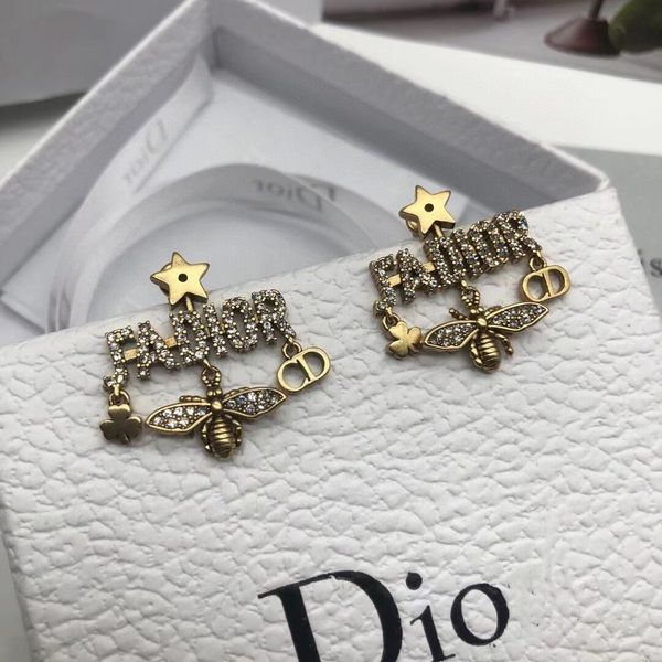 

d family earrings cd pearl letter fashion baby star same, Golden