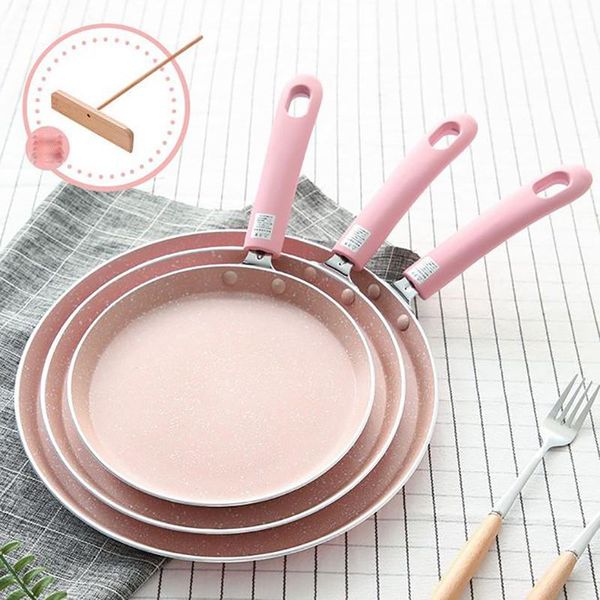 

6/8/10inch kitchen crepe pan non-stick scratch resistant forged aluminum pancake pans batter spreader home breakfast frying