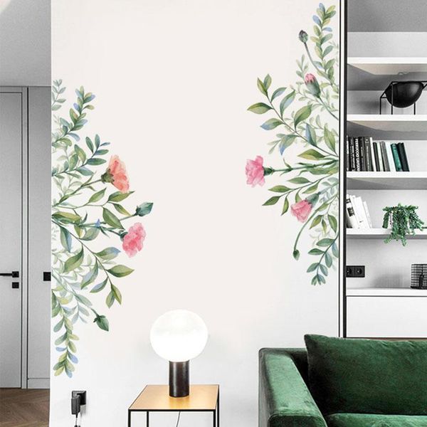 

wall stickers plant flower wallpaper pvc removable art decal for home living room bathroom bedroom door cupboard decoration