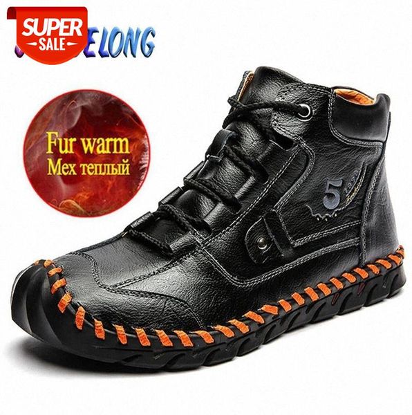 

Classic Men's Winter Boots Leather Men's Ankle Boots Plush Warm Waterproof Snow Warm Breathable #kJ8v