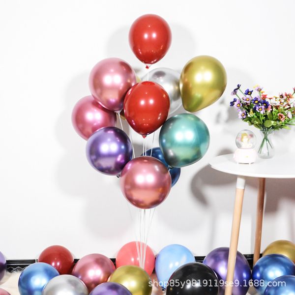

10"thick, 1.8 g metallic chrome latex balloons, gold and silver balloons, party balloons