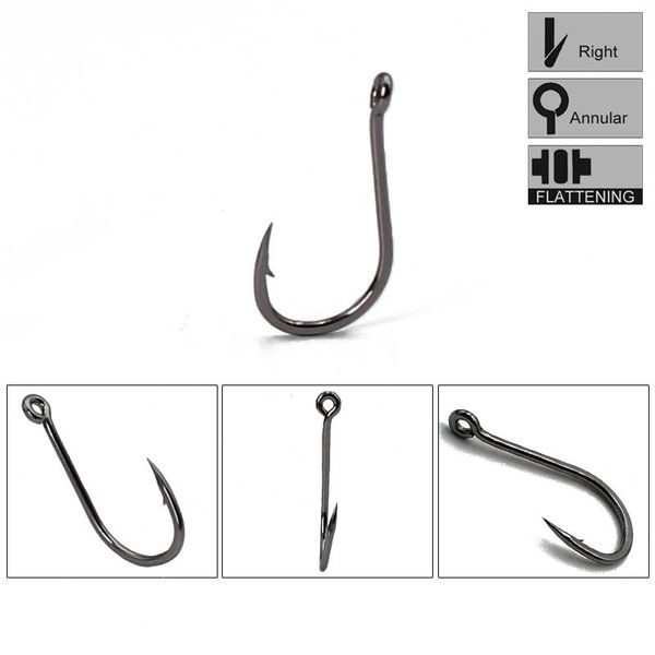 

fishing hooks 30pcs black nickle carp barbed feeder hook forged shank ringed right bent circle for chod rig fishhooks