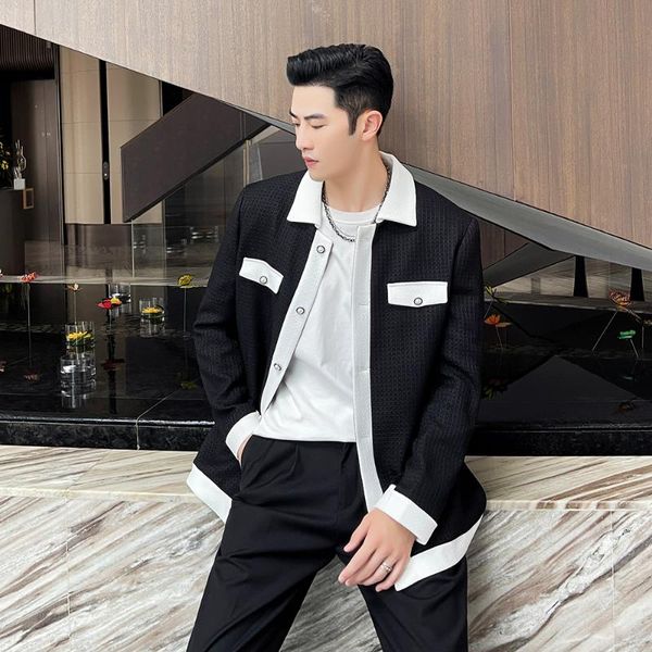 

men's jackets 2021 winter korean casual men jacket loose fashion warm long-sleeved gentleman pockets coat overcoat outerwear, Black;brown