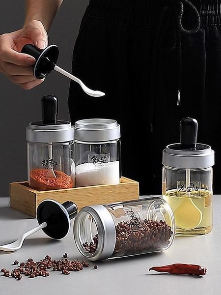 

storage bottles & jars moisture-proof salt tank kitchen ceramic seasoning jar home spice box set oil bottle pot personality creative cute co