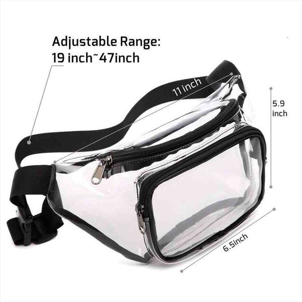 

pvc women waist fanny bags pack belt hip bum clear transparent chest pouch