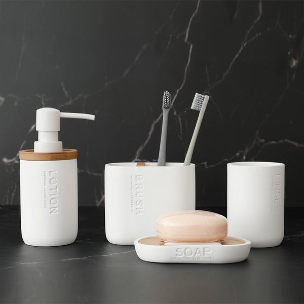 

bath accessory set 4 pieces bathroom accessories washing tools toothbrush toothpaste holders tumblers soap box organizer